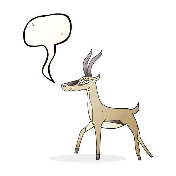 Fala bolha desenho animado gazela — Vetor de Stock