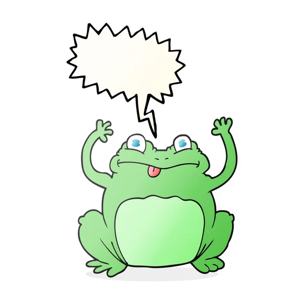 Mowy Bańka kreskówka śmieszne żaba — Wektor stockowy