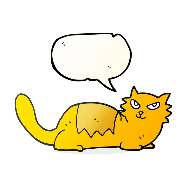 Speech bubble cartoon cat — Stock Vector