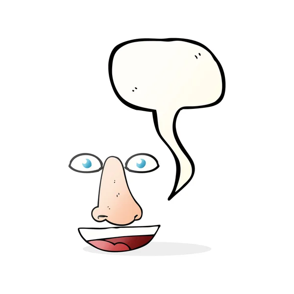Fala bolha desenhos animados características faciais — Vetor de Stock