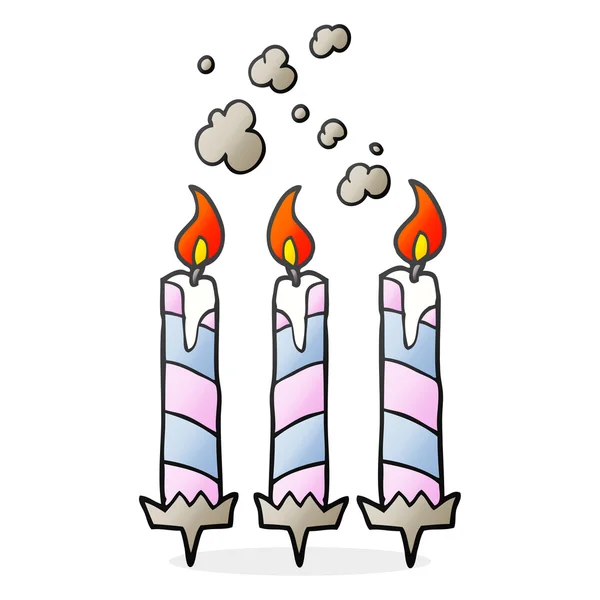 Kreslený narozeninový dort svíčky — Stockový vektor
