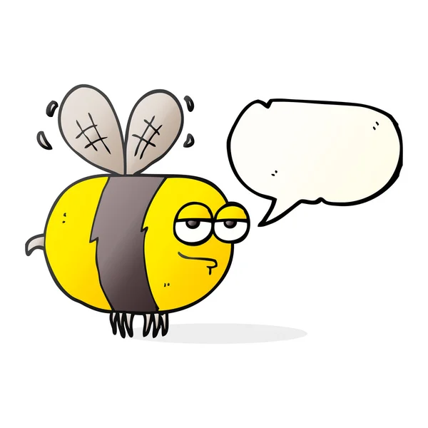 Discours bulle dessin animé malheureux abeille — Image vectorielle