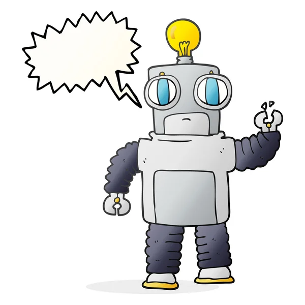 Discorso bolla cartone animato robot — Vettoriale Stock