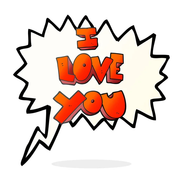 I love you speech bubble cartoon symbol — Stock Vector