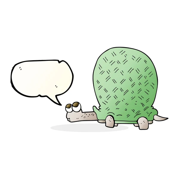 Konuşma kabarcık karikatür kaplumbağa — Stok Vektör