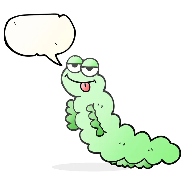 Toespraak bubble cartoon caterpillar — Stockvector