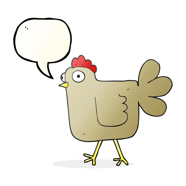 Voz burbuja dibujos animados pollo — Vector de stock