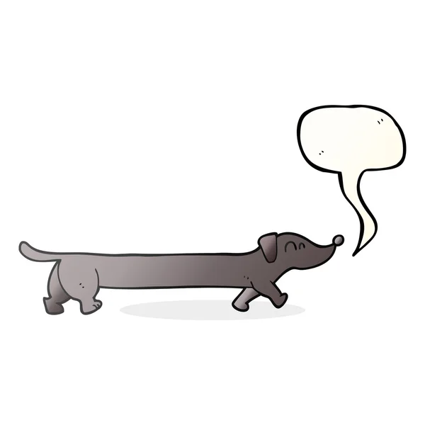 Voz burbuja dibujos animados dachshund — Archivo Imágenes Vectoriales