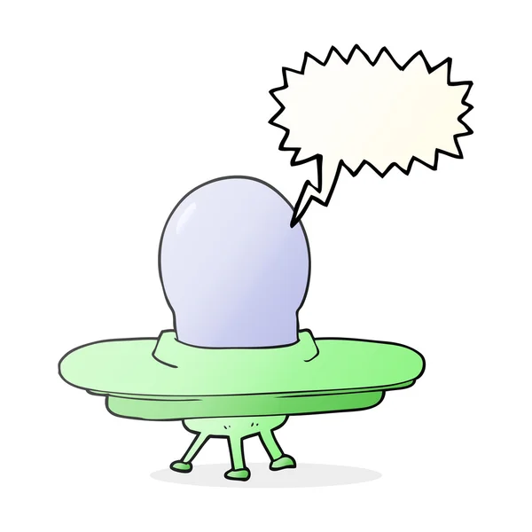 Discours bulle dessin animé soucoupe volante — Image vectorielle