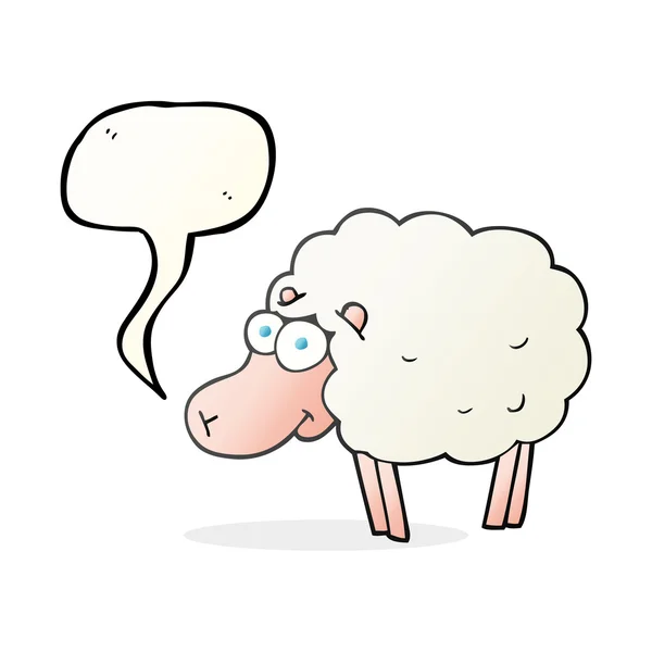 Funny speech bubble cartoon sheep — Stock Vector