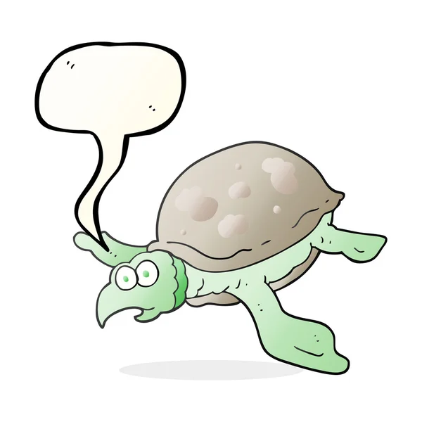 Voz burbuja dibujos animados tortuga — Vector de stock