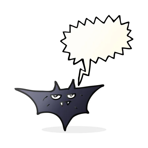 Fala bolha desenho animado halloween morcego — Vetor de Stock