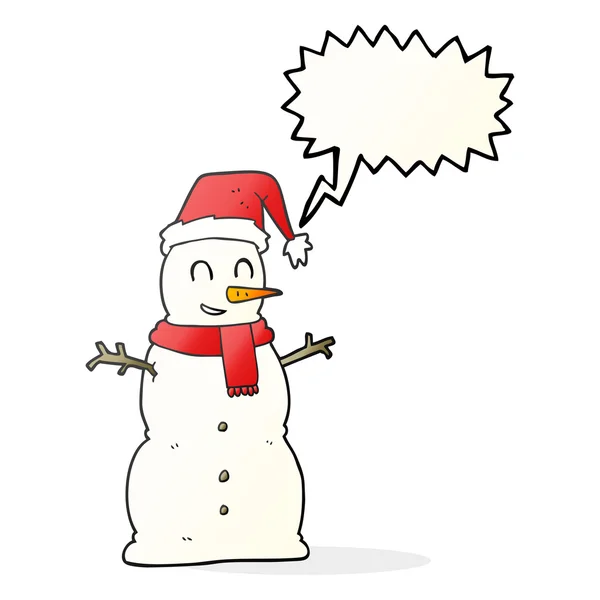 Discours bulle dessin animé bonhomme de neige — Image vectorielle