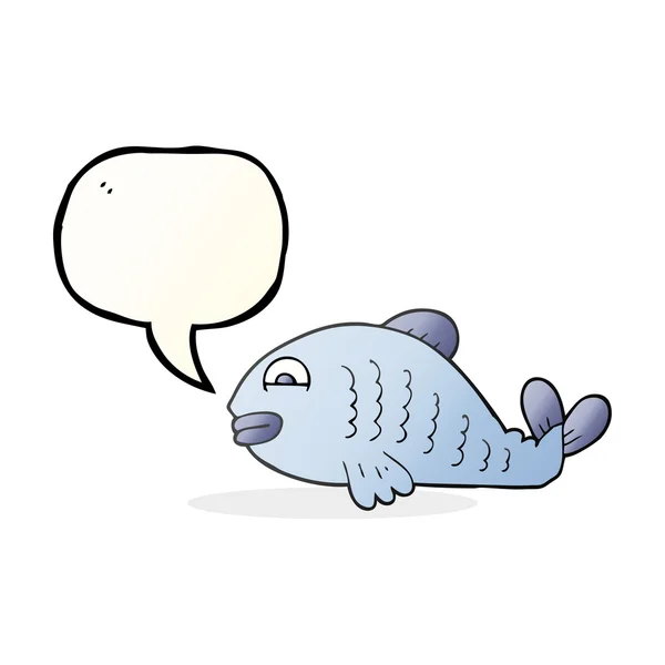 Speech bubble cartoon fish — Stock Vector