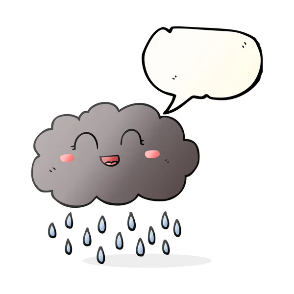 Toespraak bubble cartoon regen wolk — Stockvector