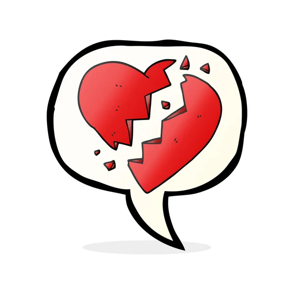 Speech bubble cartoon broken heart — Stock Vector