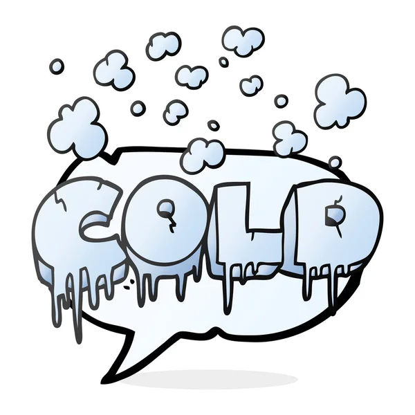 Κρύο κείμενο γελοιογραφία φούσκα ομιλία σύμβολο — Διανυσματικό Αρχείο