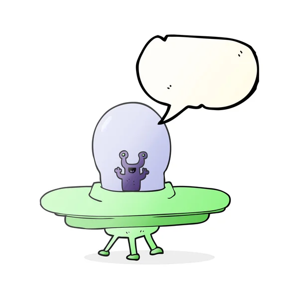 音声バブル漫画エイリアンの宇宙船 — ストックベクタ