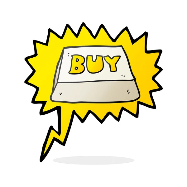 Speech bubble cartoon computer key buy symbol — Stock Vector