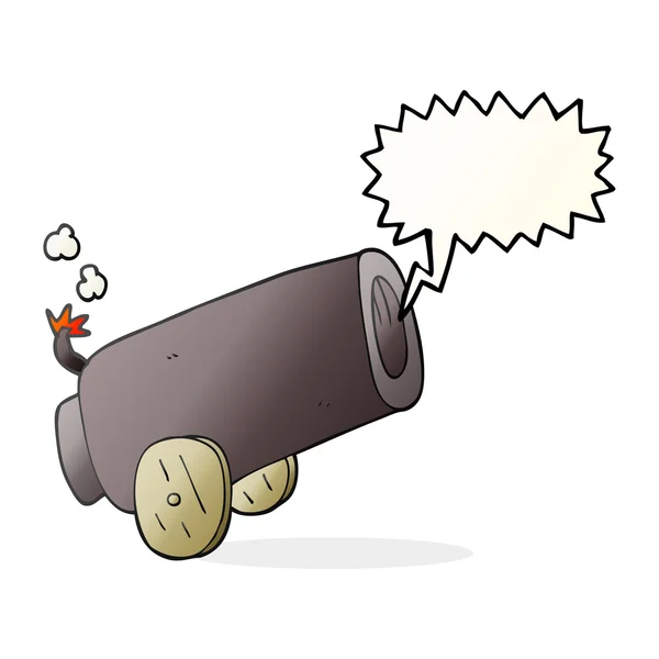 Speech bubble cartoon cannon — Stock Vector