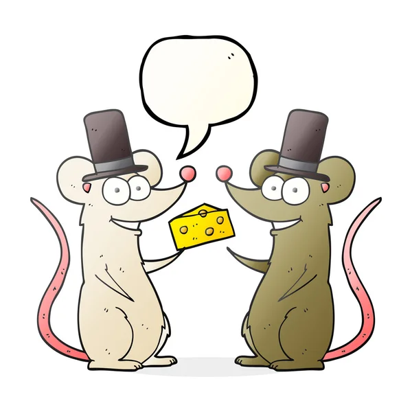 konuşma kabarcık karikatür fareler peynir ile