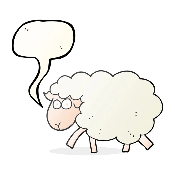 Speech bubble cartoon sheep — Stock Vector