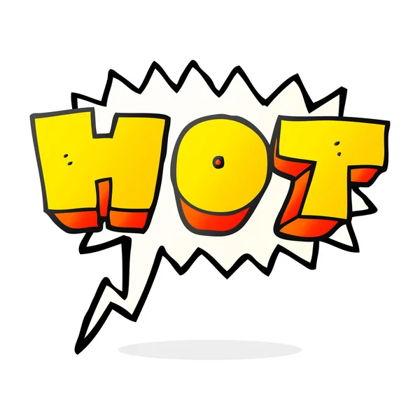 Speech bubble cartoon word hot — Stock Vector