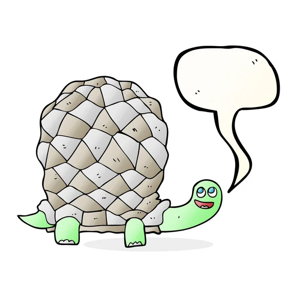Toespraak bubble cartoon schildpad — Stockvector