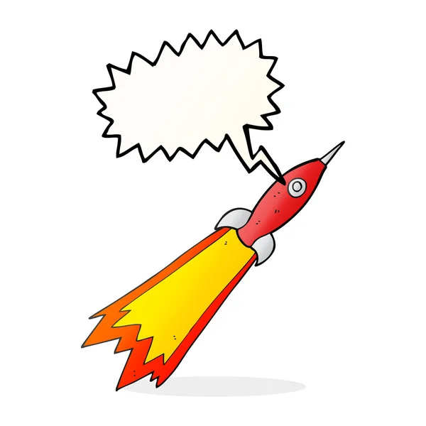 Cartoon-Rakete mit Sprechblase — Stockvektor