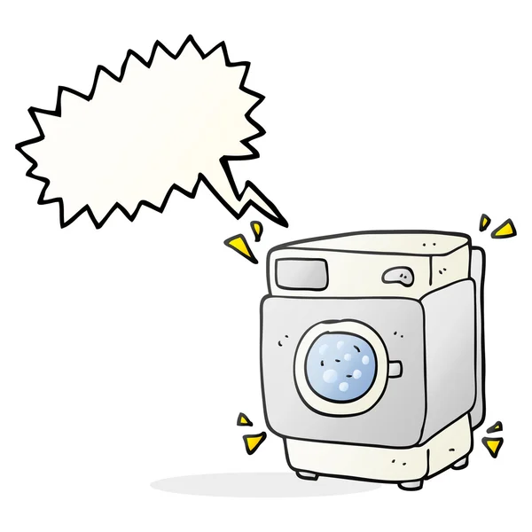 Sprechblasenkarikatur rumpelnde Waschmaschine — Stockvektor