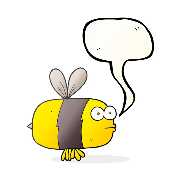 Voz burbuja dibujos animados abeja — Vector de stock