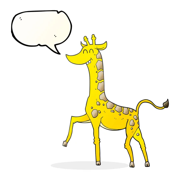 Fala bolha desenho animado girafa — Vetor de Stock