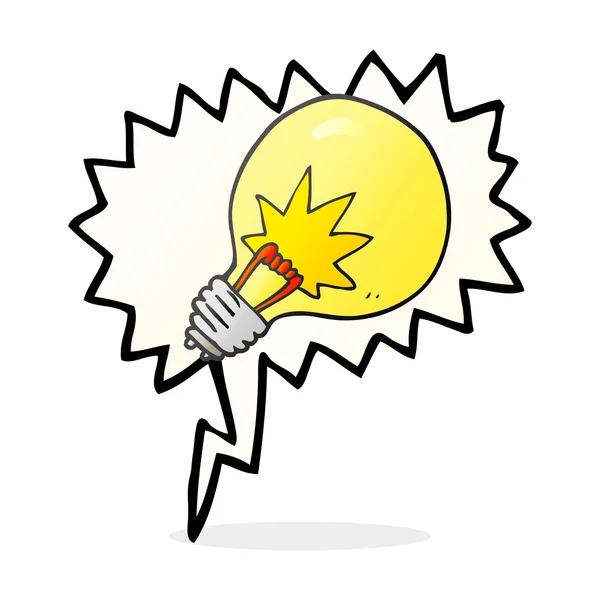 Speech bubble cartoon light bulb — Stock Vector