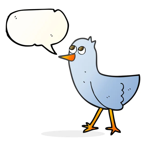 Speech bubble cartoon bird — Stock Vector