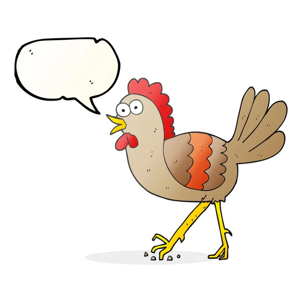 Fala bolha desenho animado frango — Vetor de Stock