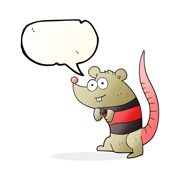 Speech bubble cartoon rat — Stock Vector