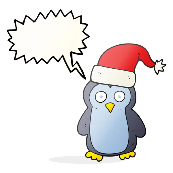 Speech bubble cartoon penguin — Stock Vector