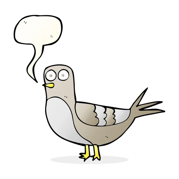 Speech bubble cartoon pigeon — Stock Vector