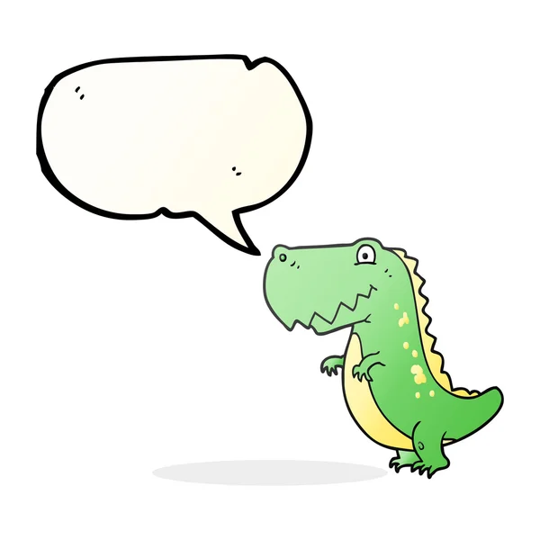 Discurso burbuja dibujos animados dinosaurio — Vector de stock