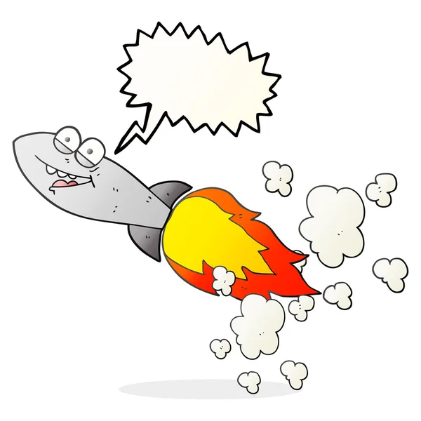 Habla burbuja misil de dibujos animados — Vector de stock