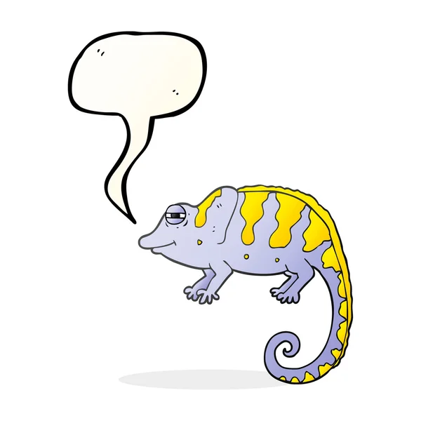 Toespraak bubble cartoon kameleon — Stockvector