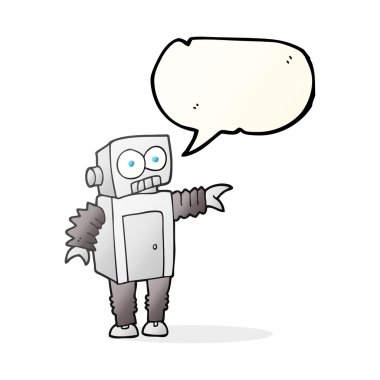 konuşma kabarcık karikatür robot