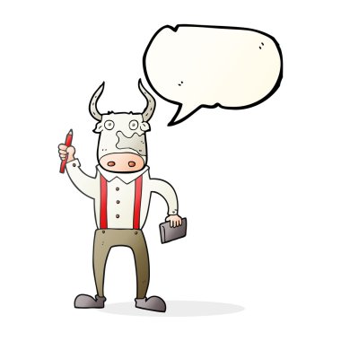 konuşma kabarcık karikatür boğa adam