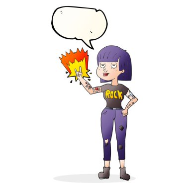 konuşma kabarcık karikatür kaya kız