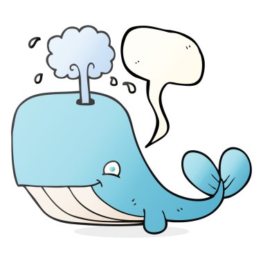 su spouting konuşma kabarcık karikatür balina