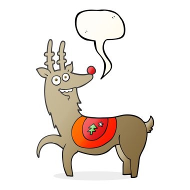 konuşma balonu karikatür Noel reindeer