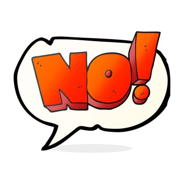 konuşma balonu karikatür Hayır! Not