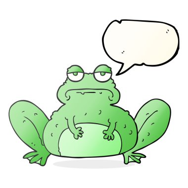 konuşma kabarcık karikatür kurbağa