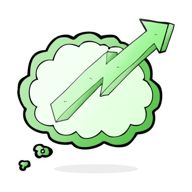 trend yukarı kabarcık karikatür ok düşündüm