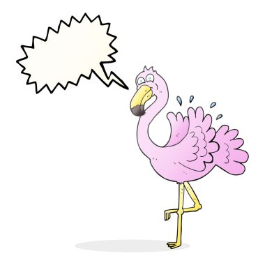 konuşma kabarcık karikatür flamingo
